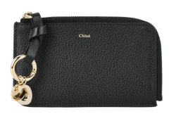Chloe Alphabet Wallet, Leather, Black, MII, 3*